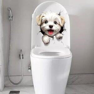 Wasserdichte Aufkleber für Toilette und Badezimmer mit lustigen Tieren wie Katze, Hund und Eichhörnchen. Hochwertige Vinyl-Aufkleber, leicht abzuziehen und aufzukleben.