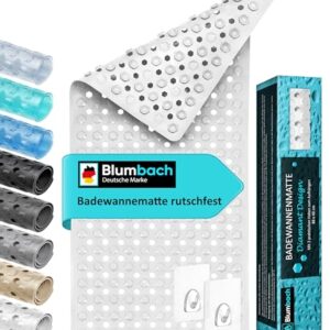 Blumbach Badewannenmatte rutschfest 88x40cm - inkl. 2 Haken zum Trocknen | 100% BPA-frei, Sicher für Kinder & Senioren | Badematte rutschfest 200+ Saugnäpfe | Schimmelresistent, Maschinenwaschbar