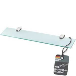 Glasregal für Badezimmer, Wandregal aus 6 mm Sicherheitsglas, Glasablage für Pflegeprodukte und Spielzeug im Bad