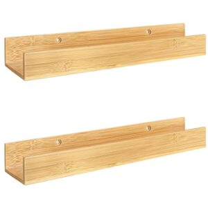 Bambus-Wandregal ohne Bohren, selbstklebendes Regal für Bad, Küche und Wohnzimmer