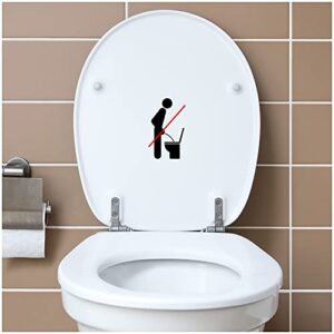 Deko Aufkleber für den WC Deckel, lustiger Spruch auf Toilettensitz oder Spülkasten, selbstklebend und wasserfest.