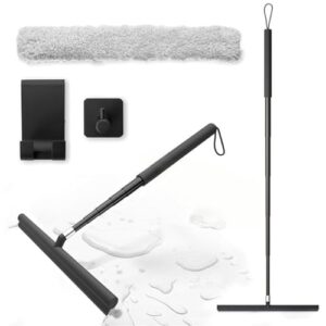 Duschkabinenabzieher mit langem Stiel, 20-120 cm langer Teleskopschwinger für Fenster und Glas in der Dusche, Bodenabzieher für saubere Bäder