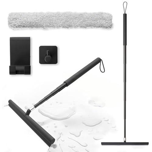 Duschkabinenabzieher mit langem Stiel, 20-120 cm langer Teleskopschwinger für Fenster und Glas in der Dusche, Bodenabzieher für saubere Bäder