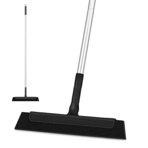 Duschabzieher Schwarz für effiziente Badezimmerbodenreinigung, maximale Länge 135 cm, leicht und wendig, zum Abziehen von Wasser, Tierhaaren und Seifenwasser