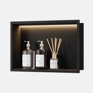 Hochwertige Duschnische aus Edelstahl 304 mit LED-Licht, ideal für Badezimmer mit Maßen 45 x 30 cm