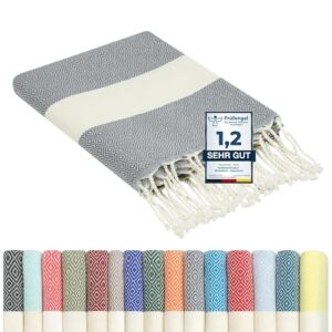 Großes Strandtuch aus Baumwolle, 100x200 cm, leicht lang und dünn, kompakt und hochwertig, perfekt für den Urlaub oder als Picknickdecke