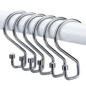 Duschvorhangringe aus Metall, multifunktionale Haken für Duschvorhänge und Vorhänge, 12 Stück Chrom