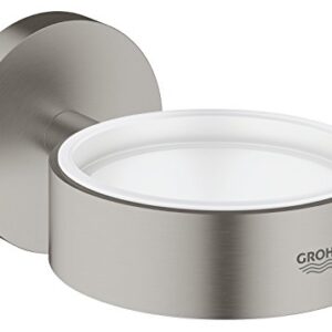 Grohe Essentials Halter aus supersteel, ein hochwertiger Zubehörartikel für Badezimmerausstattung mit robuster Chrombeschichtung und kratzfester Oberfläche.
