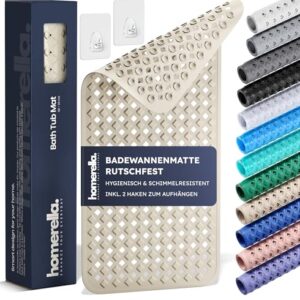 Rutschfeste Badematte 88x39cm, inkl. Haken, BPA frei, schimmelresistent und maschinenwaschbar für den sicheren Duschenkomfort in der Badewanne