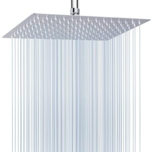 40,5cm großer Regenbrause-Duschkopf aus hochwertigem Edelstahl mit Hochdruck-Funktion und quadratischer Form, ideal für eine effektive Duschanwendung