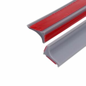 Silikon Wasserstopper für Dusche und Bad, selbstklebender Streifen aus hochwertigem Silikon-Material für Wasserdichtung in Küchen, Bädern und Arbeitsplätzen, grau, beidseitig klebend