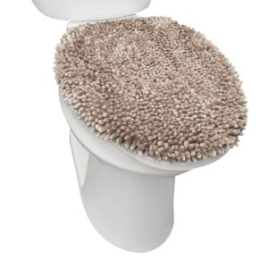 Luxuriöser Toilettenbezug mit weichem Chenille-Flor und Taupe-Farbe