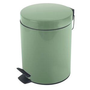 Treteimer aus Edelstahl mit modernem Design, einfacher Öffnung und abnehmbarem Inneneimer für Badezimmer oder Küche in Basilikumgrün 3L.