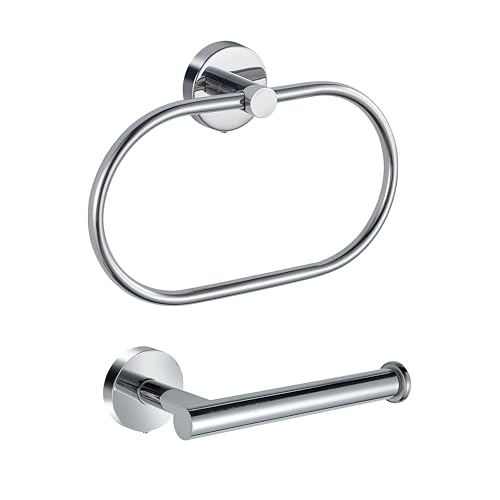 Toilettenpapierhalter und Handtuchring aus Edelstahl für das Badezimmer, perforierte Rollenhalter mit modernem Design