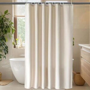 Moderner und wasserdichter Duschvorhang für Badewanne & Dusche - Leinen Textur im Badezimmer