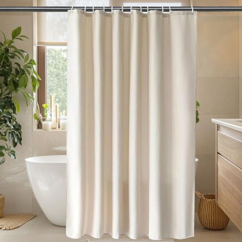 Moderner und wasserdichter Duschvorhang für Badewanne & Dusche - Leinen Textur im Badezimmer