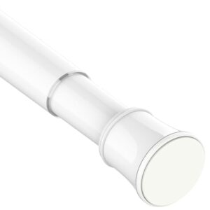 Venwemong Gardinenstange ohne Bohren und Schrauben Teleskopstange Duschvorhangstange zum Einklemmen Vorhangstange für Kleiderschrank, DIY-Projekte, Badezimmer Weiß 85-190 cm