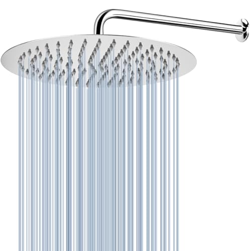 Hochwertiger Edelstahl Regenduschkopf für das Badezimmer mit hoher Durchflussrate und verlängerbarer Arm