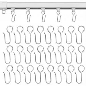 Silberne Gardinenhaken für Schienen, Vorhanghaken mit S-Kurve, langlebige Metallkonstruktion, perfekt für Türvorhänge, Duschvorhänge und Fensterdekorationen