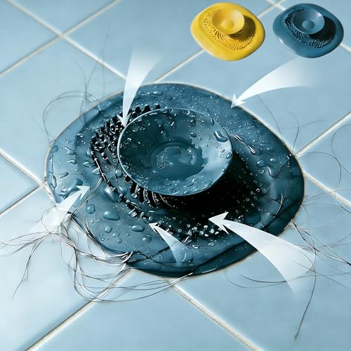 Komplettes Schutzset für Abflüssen und Haarfänger - Silikon-basierte Abdeckungen für Standard-Ablauföffnungen bis 12,9 x 12,9 cm in Badezimmer, Badewanne und Küchenspüle