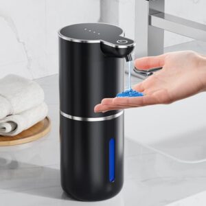 Automatischer Seifenspender, elektrischer Flüssigseifenspender mit 4 Stufen verstellbarer Dispensiereinheit und USB Wiederaufladbarkeit für Badezimmer Küche Geschirrspüler.