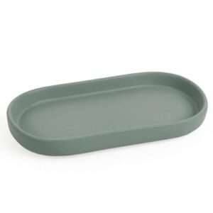 Badezimmer-Tablett, grüne Keramik Ablageschale, minimalistisches Design für den kleinen Platz im Bad oder in der Küche