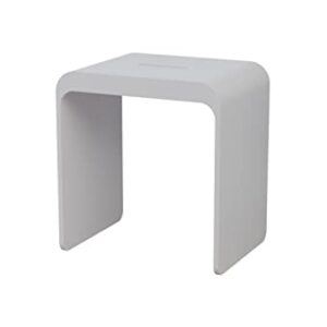 Bernstein Badhocker aus Mineralguss, variabel einsetzbarer Sitzhocker für Badezimmer mit porenfreier Oberfläche und hoher Tragfähigkeit bis 120 kg.
