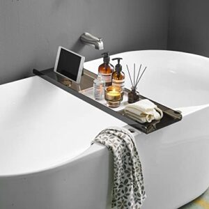 Badewannenablage aus schwarzem Acryl für die Elegante Badewanne, Badezimmer-Caddy mit Wasserabweisender Oberfläche und perfekter Größe 80 x 20.3 x 3 cm