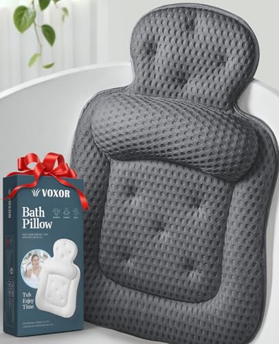 Entspannungsbadewannenkissen mit weichem 3D-Mesh-Gewebe und rutschfesten Saugnäpfchen für die Wanne oder Dusche, ein perfektes Geschenk für jeden, der nach einer erholsamen Wanne sucht.