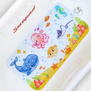 Rutschfeste Badematte mit Cartoon-Bildern, ideal für Kinder und Eltern, maschinenwaschbar und anti-rutschige Saugnäpfen.