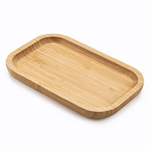 Badezimmer Tablett, Bambus Toiletten Tablett, Holz Kosmetik Tablett Organizer, Dekoratives Tablett für Badezimmer (20 x 13 x 2 cm)