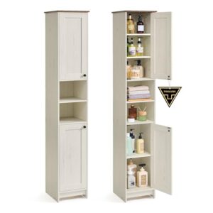 Badezimmerschrank mit superschneller werkzeugloser Montage, Toolless-Technologie, verstellbare Ablagen für Badezimmer, Wohnzimmer und Flur