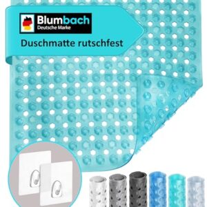 Blumbach Duschmatte rutschfest 53x53cm, BPA-frei, antimikrobiell und maschinenwaschbar für eine sichere Dusche und Badewanne