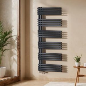 Effiziente Wärme durch Rundrohr-Design: Badheizkörper Handtuchhalter mit Seitenanschluss, 1660x600 mm, 1075W