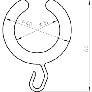 Durchsichtige Duschvorhangringe in Weiß, 10-stündiges Set für Duschvorhänge von Emco, weiß