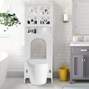 Toilettenschrank für das Badezimmer, 4-stöckiges Regal, Organizer für Badraum, Freistehende Toilette Regalen