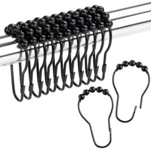 Hochwertige Duschvorhangringe mit Kugel-Gleitsystem, 20 Stück, für Duschvorhangstange und Gardinenstange