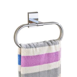 Stilvoller Handtuchhalter mit poliertem Messing und chromfarbenen Details in Oval-Form für eine moderne Wandmontage im Badezimmer