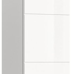 Moderner Hängeschrank mit variablen Einlegeboden und hochwertigem Korpus aus Front weiß Hochglanz Tiefzieh Material. Perfekt für das Badezimmer.