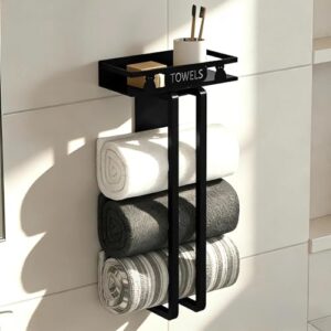 Badezimmer-Organisator Handtuchhalter mit Ablage, praktische und ästhetische Lösung für Küche oder Schlafzimmer
