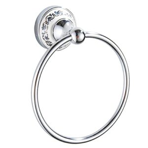 Handtuchring aus Edelstahl, Silber, ohne Bohren, Selbstklebender Handtuchhalter für Bad und Küche, Rostfrei, Towel Ring Metall Kein Schaden Wandmontage