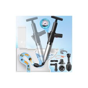 Effektive und zuverlässige Lösung für Abflussprobleme - Hochdruck-Abflussreiniger-Pumpe mit Luftdruckanzeige, Rohrreiniger Druckluft mit 4 Saugnäpfen, Toilettenpömpel für Waschbecken, Toiletten, Badezimmer, Dusche und Küche