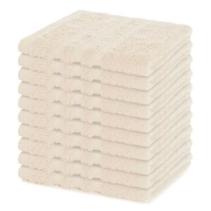 Lavea 10er Seiftuch Set, 30 x 30 cm, 100% Baumwolle Frottier 500 g/m², Gästehandtücher und kleine Waschlappen, pflegeleicht 60 °C, Frottierserie Elena, ideal für Bad und Gäste WC