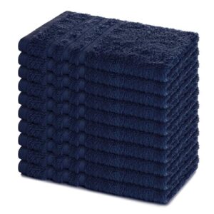 Gästehandtücher aus 100% Baumwolle, Frottee-Qualität, 30x50 cm, 10 Stück im Set, Navy