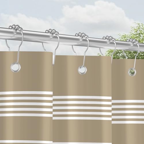 Duschvorhang aus wasserdichtem Polyester mit Metall-Ringen und Beschwerter Saum, ideal für Badezimmer und Badewanne