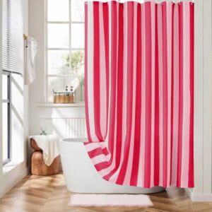 Wasserdichter Duschvorhang mit Retro-Vintage-Streifen, ideal für Badezimmer, 183 x 183 cm