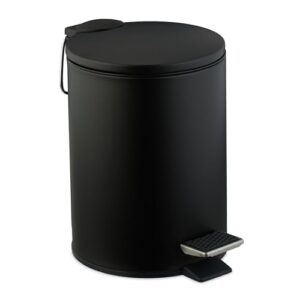 Bad Mülleimer mit Deckel, 3 Liter Fassungsvermögen, Absenkautomatik, entnehmbarer Inneneimer aus Metall und Kunststoff, schwarz