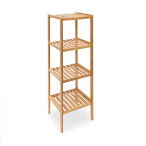Ergonomisches Bambusregal mit 4 offenen Ablagen, HBT 110 x 34 x 33 cm, natur, Braun