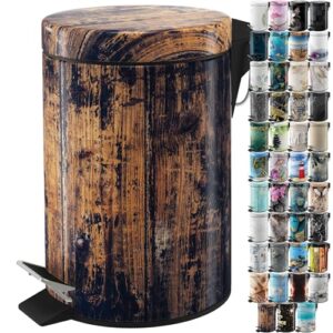 Vintage-Style Kosmetik-Eimer mit Absenkautomatik, 3 Liter Fassungsvermögen, vielfältige Farben und Designs für jedes Badezimmer.