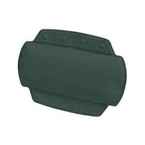 Badewannenkissen aus PVC-Schaum, dunkelgrün, mit 8 Saugnäpfen, antibakteriell und rutschhemmend, waschbar und leicht zu pflegen